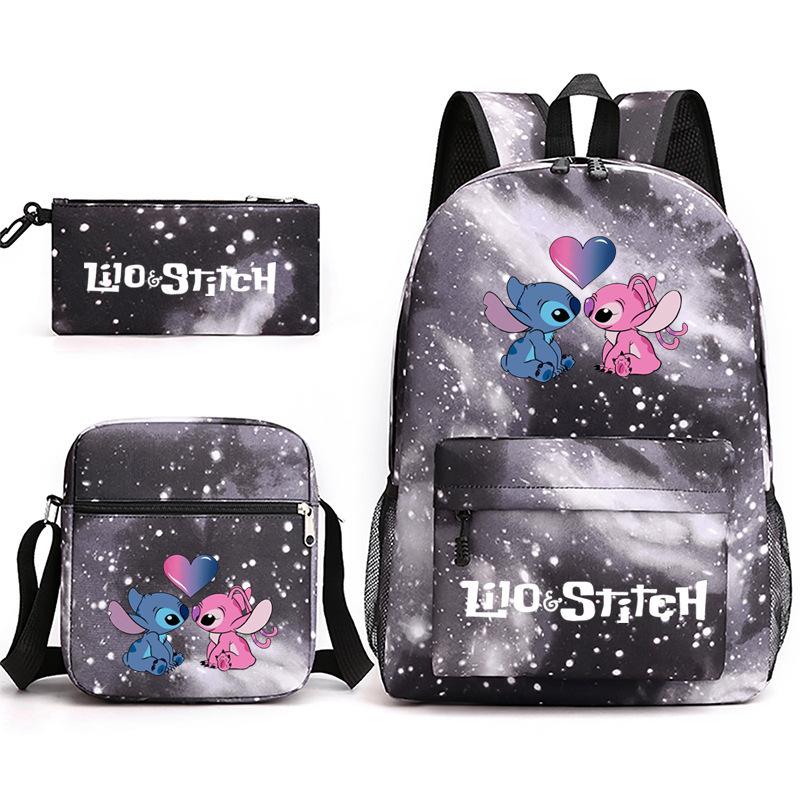 Printed Schoolbag Three-Piece Set, Primary And Secondary School Schoolbag, Backpack, Shoulder Bag, Pencil Bag.