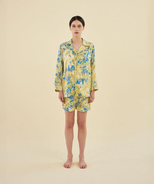 [2Dreamers] Flower Print Silk Pajamas [Shipped from Korea] 100% Authentic