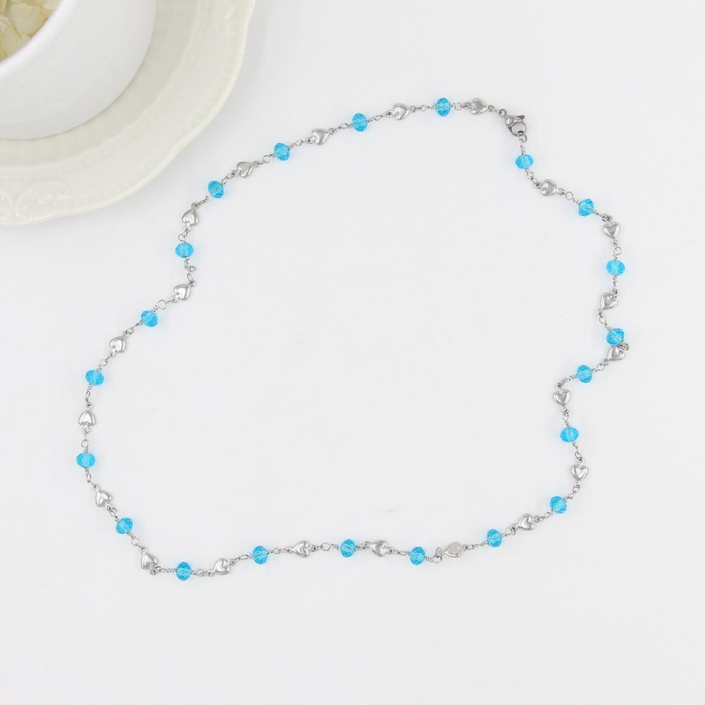Colorful Geometric Glass Bead Necklace – Japanese Korean Fashion, Versatile Niche Design for Women