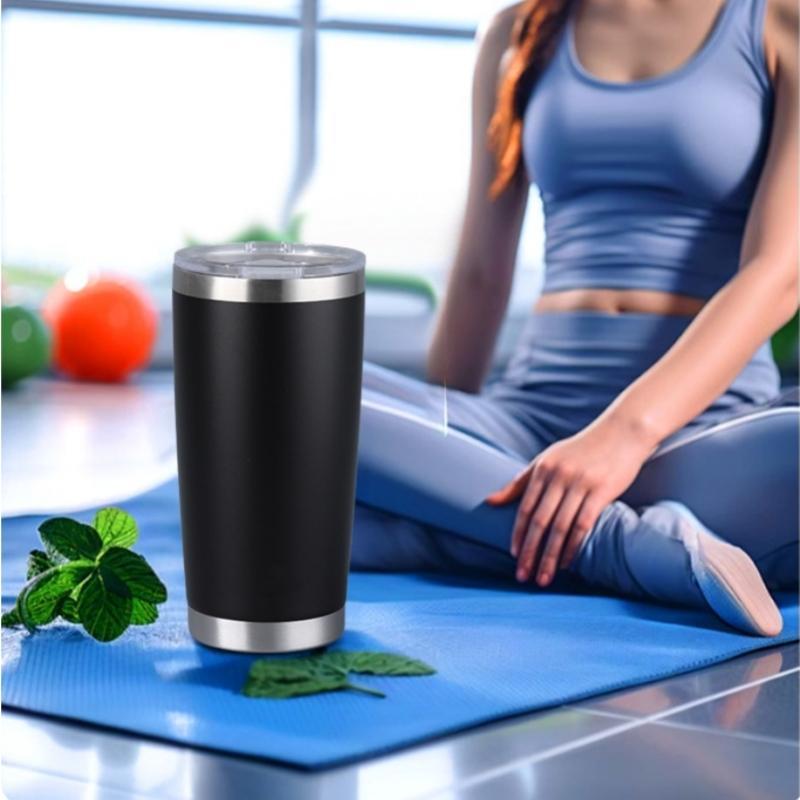 20oz 304 Stainless Steel Insulated Thermos Cups, Double-Wall Vacuum Insulation, Coffee/Beer/Party Cups with Spill-Proof Lid