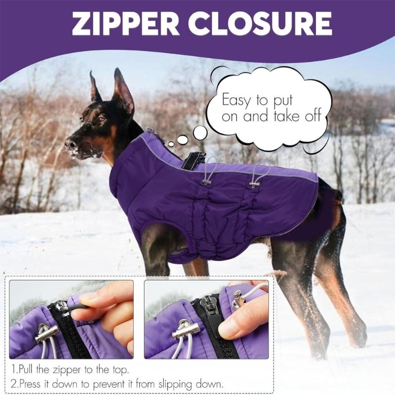 Winter Dog Coat For Large Breeds Windproof Water Resistant Design Reflective Safety Feature JacketS for Extreme Cold Day