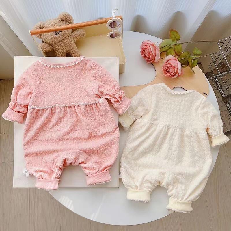 Stylish Baby Girl Romper: Trendy Double-Layer Onesie for Spring/Autumn