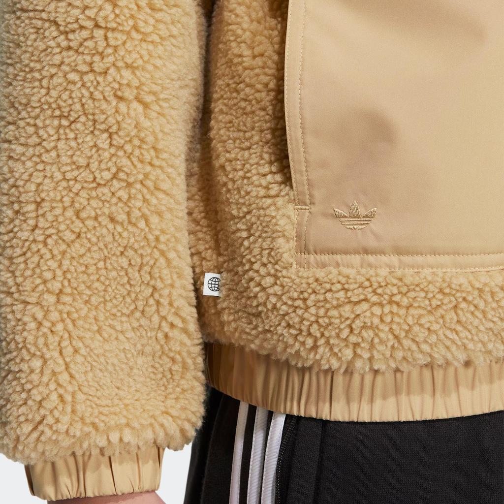 adidas Originals MC Sherpa Fleece Full Zip Jacket Men Beige Gold HS2006