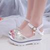 Women Summer Sandals 2024 New Style Metal Decoration Korean Version of The Muffin Platform Casual Student Beach Shoes for Women