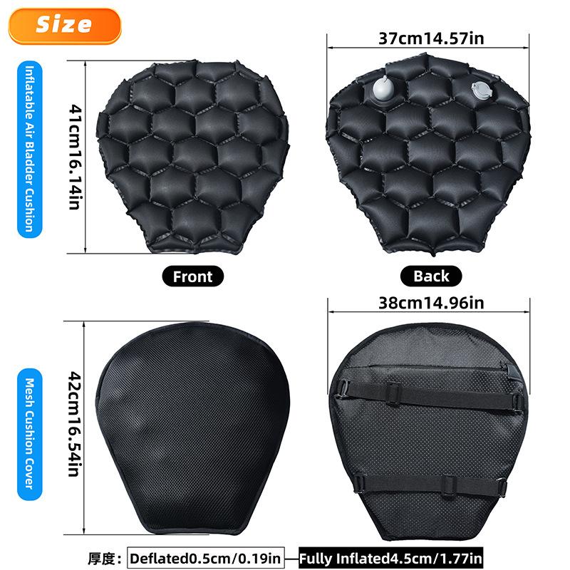 Motorcycle Gel Seat Cushion Motorcycle Seat Cushion 3D Honeycomb Anti-slip Moto Pressure Relief Ride Seat Pad Moto Accessories