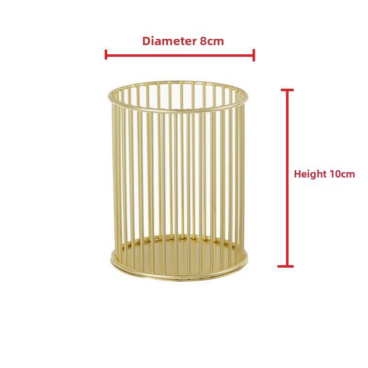 Multi-Function Iron Pen & Makeup Brush Holder - Desktop Storage Basket