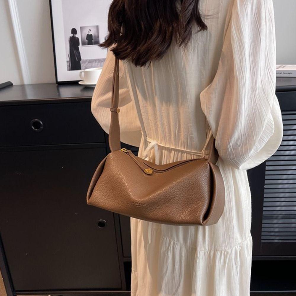 Kissen Tasche PU Knödel Tasche Einfarbige Umhängetasche Litschi Muster Umhängetasche Streetwear
