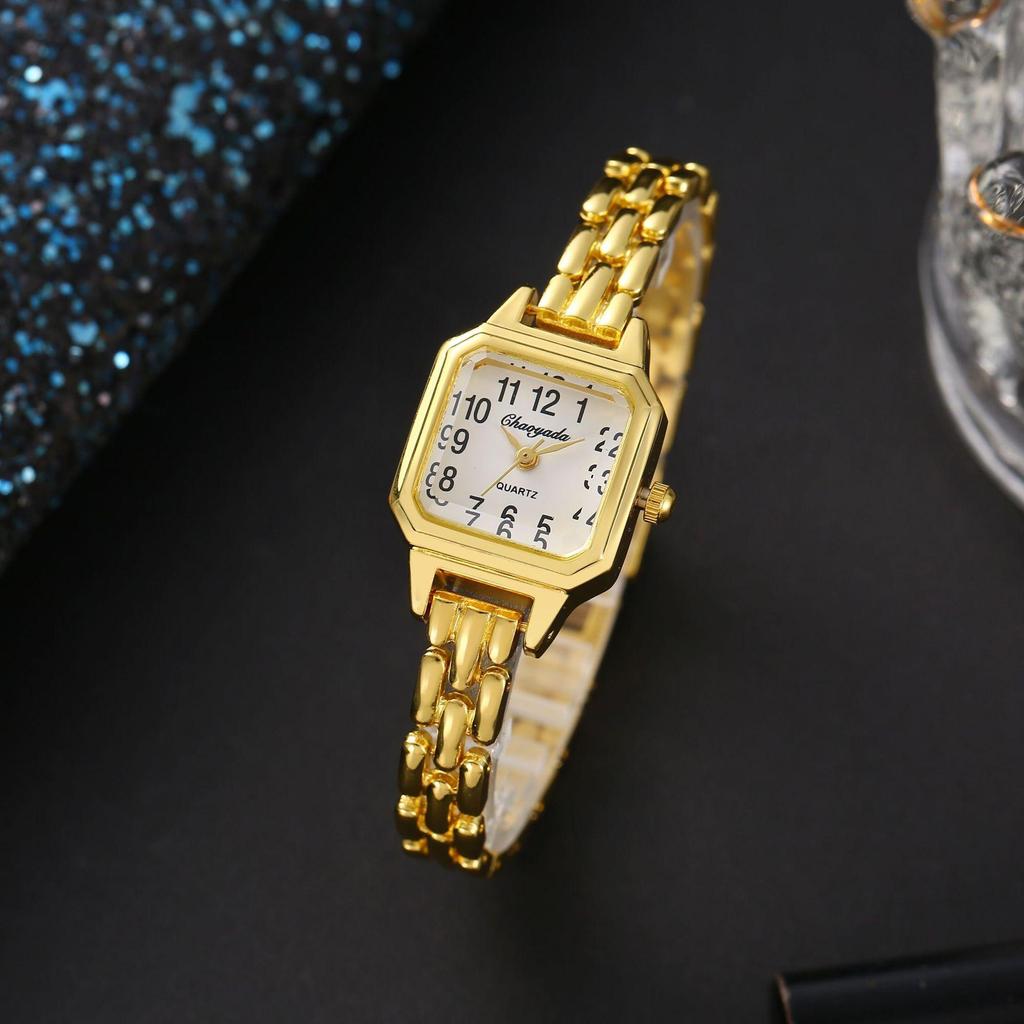 Luxus Damenuhren Golden Mode Lässig Quadratisches Kleines Zifferblatt Damenkleid Quarz Uhr Elegant Mädchen Armbanduhr