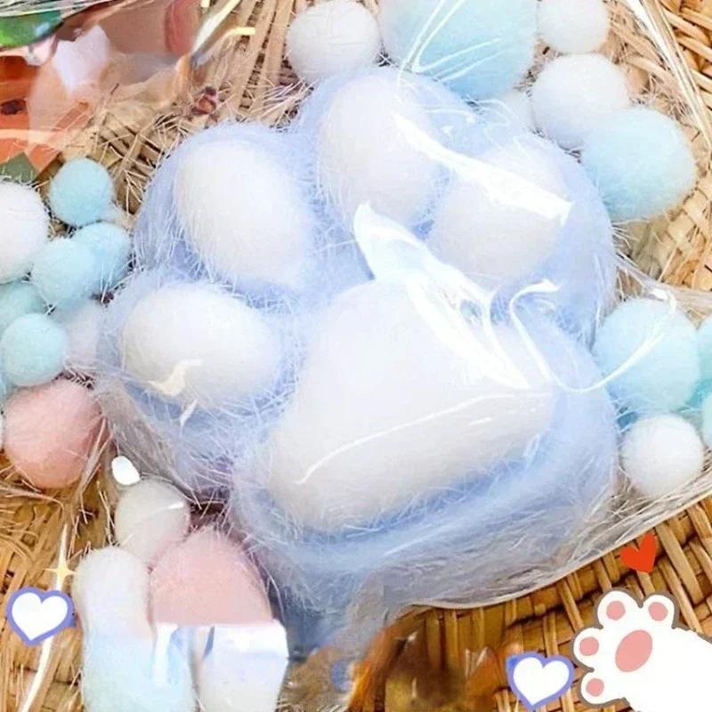 New Colorful Plush Cat Paw Shape Squeeze Toys Pink Tender Soft Muddy Texture Decompression Slow Rising Toys for Kids Adult