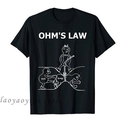 Funny Electrical Engineer T Shirt Ohm's Law Ohm Electronic Graphic Tshirts Men Fashion Loose Short-sleev Tee XS-4XL Tops