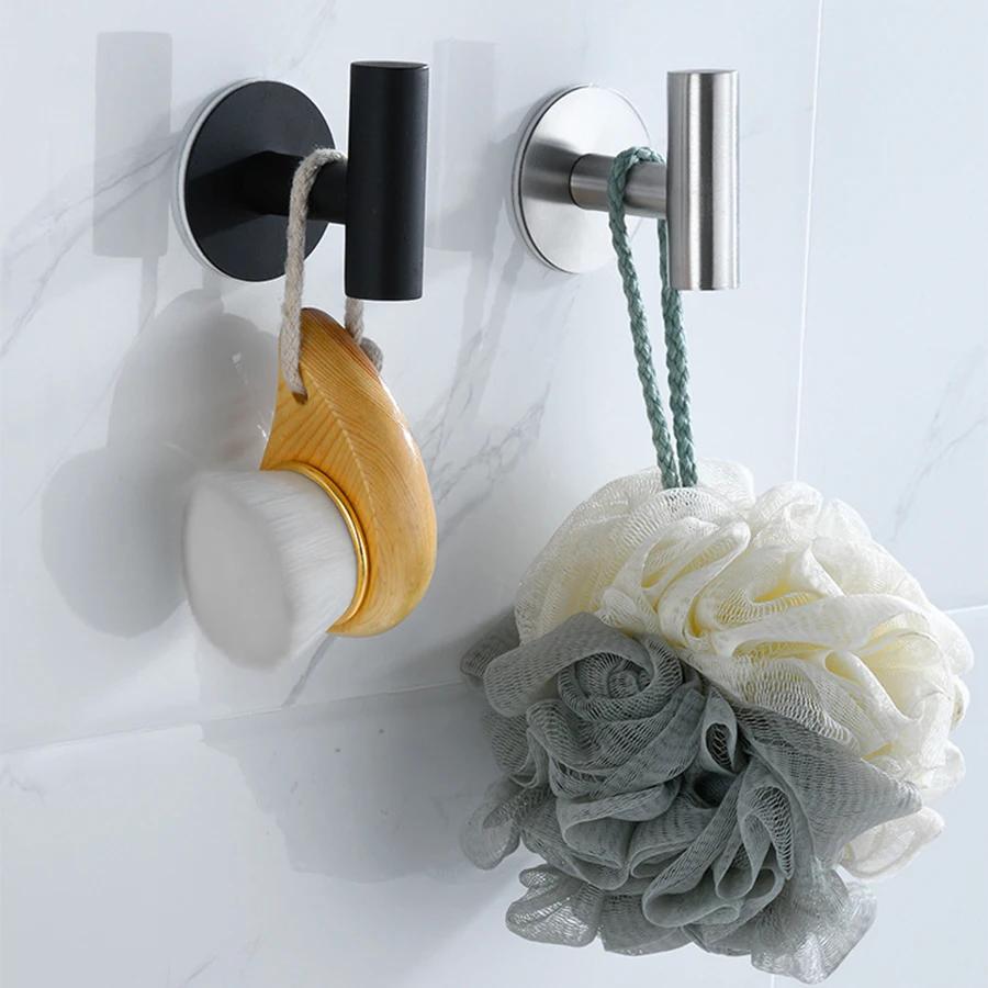 

1/2PCS Stainless Steel Adhesive Hooks! Strong load - bearing, easy to stick.A great helper for home organization! серебряный