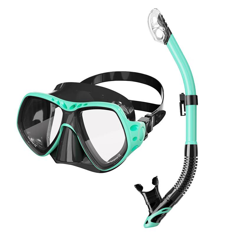 Shabate Adult Snorkeling Set with Large Frame Mask and Snorkel One Size