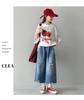 Trendy Summer Ripped Pants Set for Junior High Girls – Stylish Two-Piece Outfit
