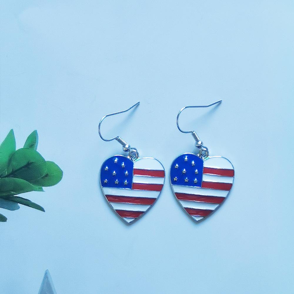 2024 Trending European & American Independence Day Rhinestone Star Flag Women's Earrings