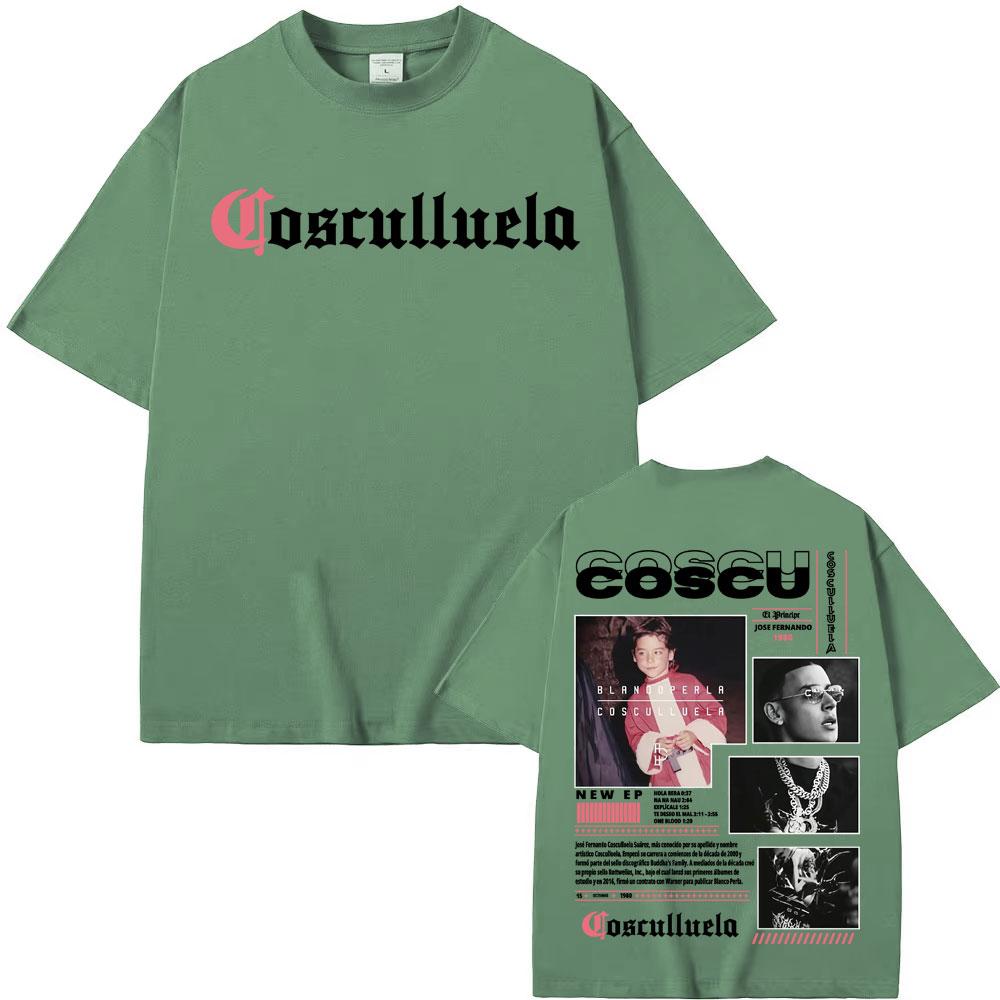 Rapper Blanooperla Cosculluela Album Tour T Shirt Unisex Harajuku High Street Oversized T-shirts Men Hip Hop 100% Cotton T-shirt 4XL