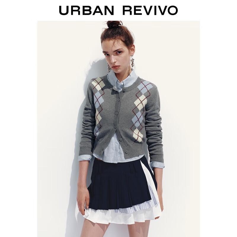 UR Women's Retro Plaid Knit Cardigan