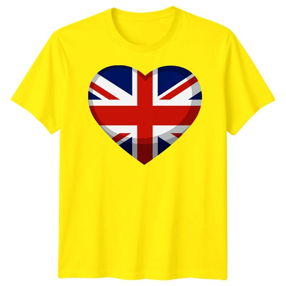 Union Jack TShirt Heart England UK Flag Tee Great Britain Shirt Adults Kids