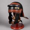 Capacete Medieval de Couro Feito à Mão Armadura de Guerreiro Preta e Marrom