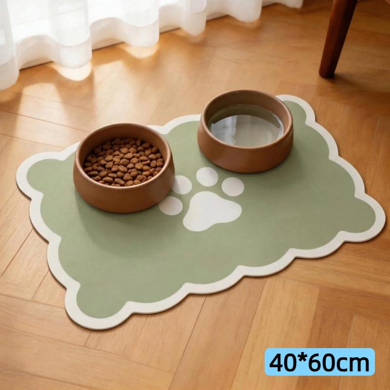 Waterproof Non Slip Pet Feeding Mat Absorbent Wavy Edge Easy Clean Pad for Cats Puppy Pet Feeding Supplies