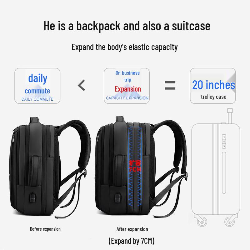 Men's Large Capacity Commuter Backpack for Business and Travel