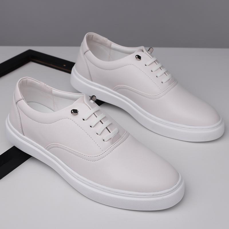 Fashion Breathable Walking Shoes Fashion Male Flats Lace-Up Skate Shoes Men 2025 New Men's Vulcanize Shoes Men's Leather Casual Sneakers