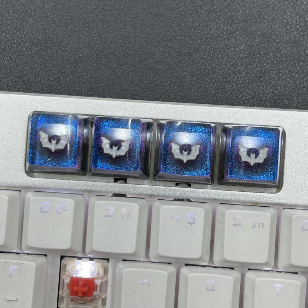 Translucent Resin Halloween Bat Keycaps for Mechanical Keyboards