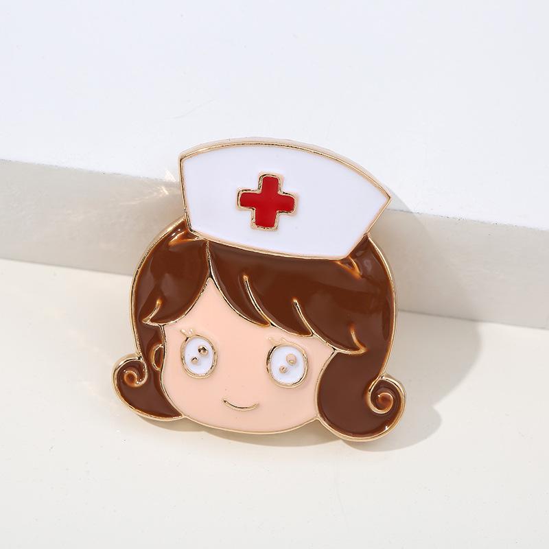 Wuhan Hospital Epidemic Prevention Brooches: Cartoon Series with Thermometers, Caring Doctors, Nurses, and More Creative Designs.