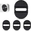 Car Door Latches Cover, Carbon Fiber Silicone Car Door Latch Covers, Automotive Door Lock Protection Decoration Accessories, Universal For Most Cars