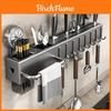Organizzatore da Parete per Cucina in Acciaio al Carbonio Multifunzionale per Utensili e Coltelli