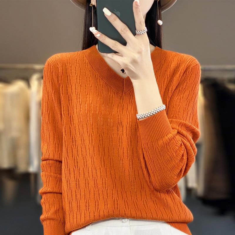 Summer 2025 Women's Plus Size V-Neck Long Sleeve Hollow Out Knit Sweater Cardigan Blouse