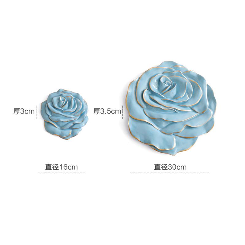 Nordic Three-dimensional Flower Wall Decoration Living Room Background Wall Resin Gilded Flower Wall Hanging Interior Decoration