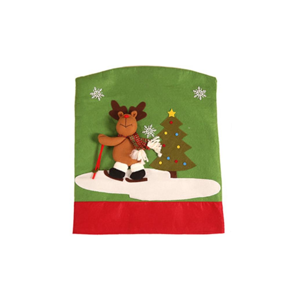 Home Xmas Santa Claus Snowman Chair Back Covers Chair Cover Christmas Decoration New Year Decor