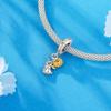 Copper Rabbit Holding Sunflower Pendant Bracelet Charms Fit Bangle For Women Jewelry Party Beads Gift Diy Accessory