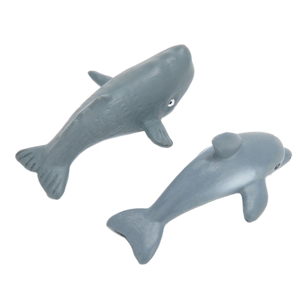 2PCS Whale Ornament Cute Whale Look Modern Style Whale Figurine Resin Ornament for Home Decoration Mini Garden Cake