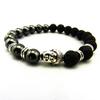 Men's 8mm Lava Stone & Black Gall Stone Beaded Religious Bracelet for Yoga.
