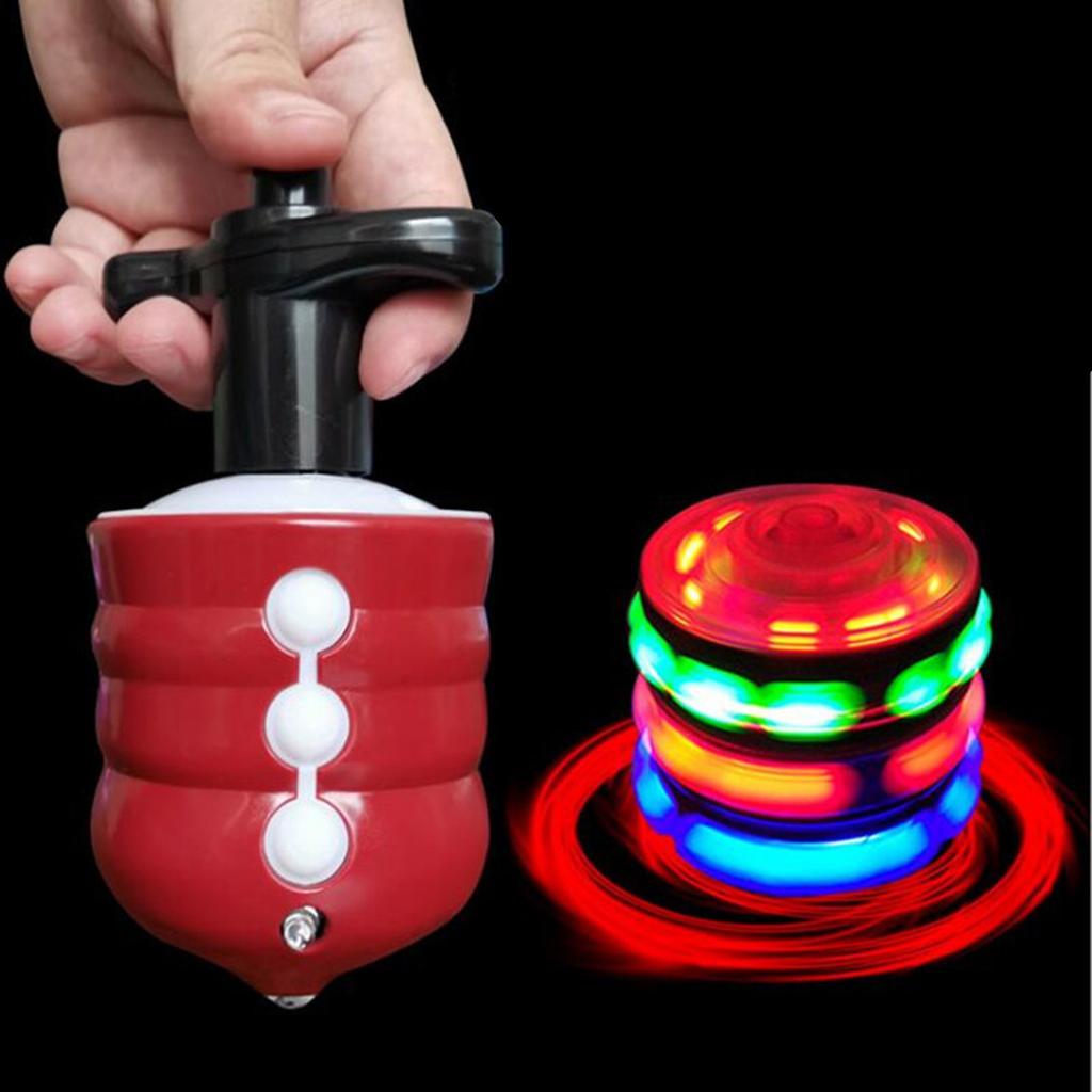 Electric Gyroscope Toy Colorful Lights Music Function Automatic Rotation Gyroscope for Kids Red