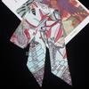 Women Flower And Bird Printing Skinny Bag Scarf Brand Silk Foulard Women Neck Tie Head Scarves For Ladies 5*88cm