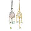Mesh Pocket Pendant Rope Alloy Material Elegant Crystal Stone Holder Pendant with Adjustable Length Mesh Crystal Pocket