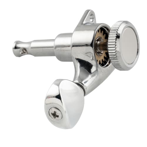 Musiclily Pro 6-String Locking Tuners for ST Strat/TL Telecaster Electric Guitars, Chrome Oval Buttons