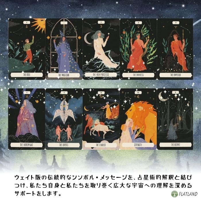 Zodiac Tarot In a Tarot Reading Japanese 78 Mini Tarot Tin Case Tin, Instructions, Instructions, Authentic, Cards,