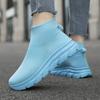 Youth Style Shoes Unisex High-Top Slip-On Sneakers Kids Teens Lightweight Breathable Flyknit Mesh Shoes Comfortable Casual Sport Footwear