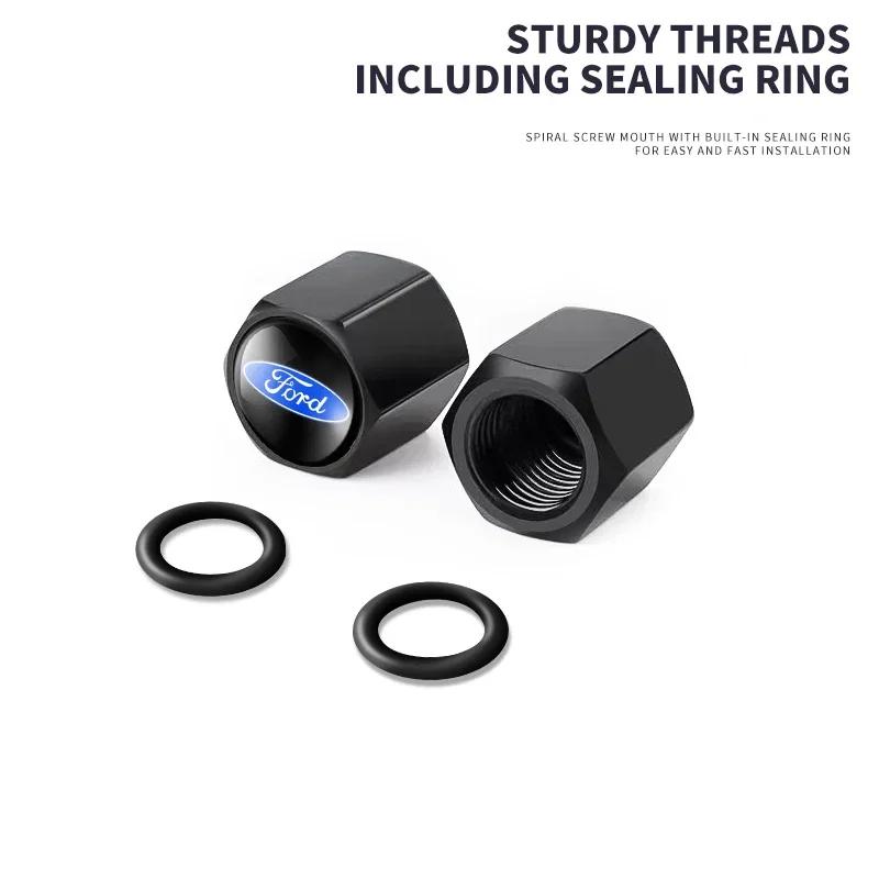 Hot 2025 Hot For Ford Car Wheel Tire Valve systems Cap With Keychain Keyring Badge For Ford Focus ST Ranger Mondeo Kugo Ecosport
