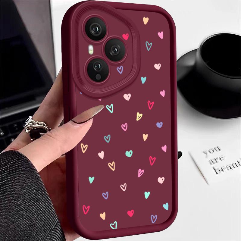 Soft TPU Phone Case For Honor 400 Pro 200 Pro X8c X9c Smart X6a X6b X6c Magic7 Lite Mini Heart Printed Silicone Protect Cover