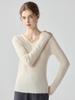 Damen Schlank geschnittener V-Ausschnitt 100% Kaschmir Pullover - Langarm, Einfarbig, Herbst/Winter Vielseitige Strickschicht
