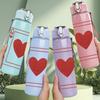 1PC Ace Heart Poker Card Simple 750ml Color Plastic Sports Water Bottle Leakproof Flip Straw Lid Suitable for Sports Office Home Use