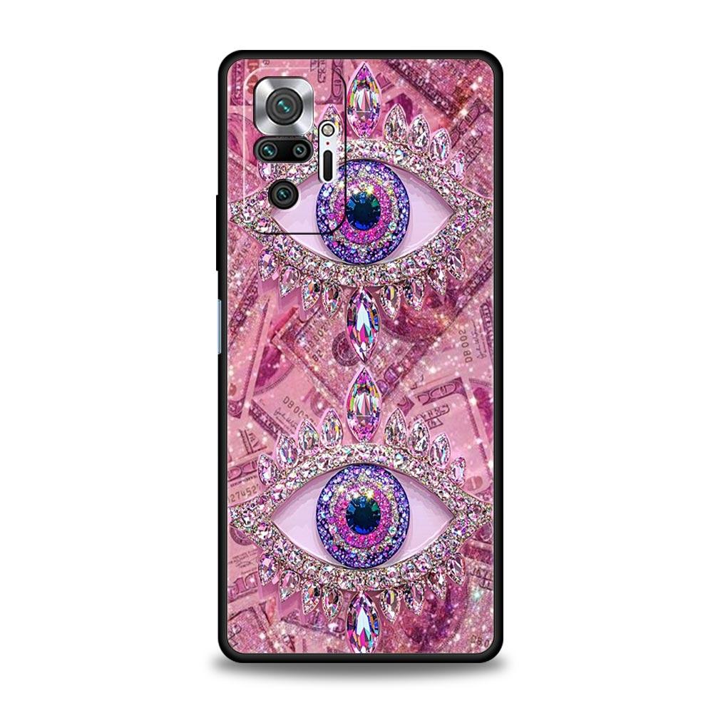 Fashion Eyelashes Eyes Phone Case Cover for Redmi 14C 10C Note 15 14 13 12 10 11 K40 Pro Plus 5G Soft TPU Shockproof Shell Capas