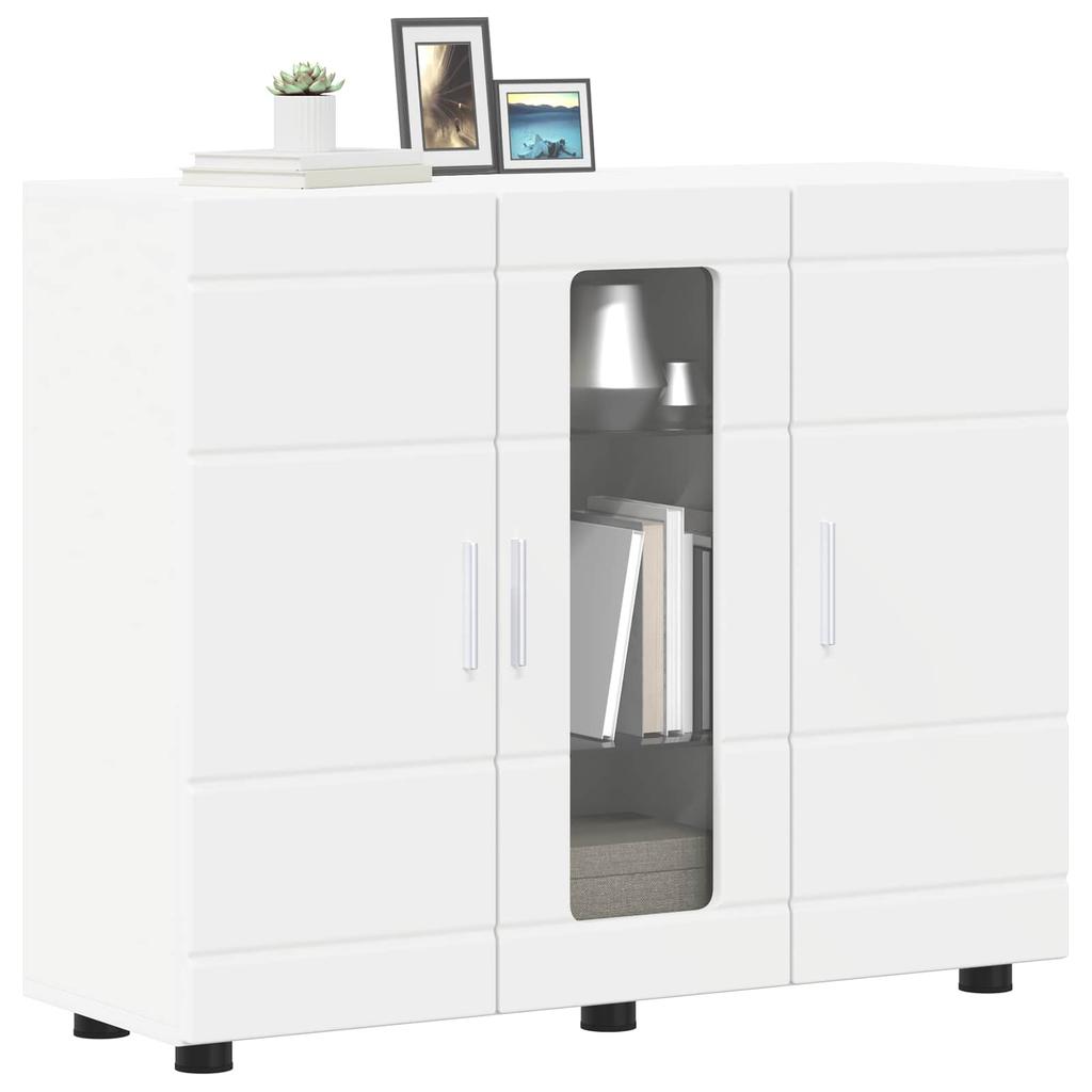 Wooden Cabinet with Storage White 88.5 X 30.5 X 73 Cm Engineered Wood