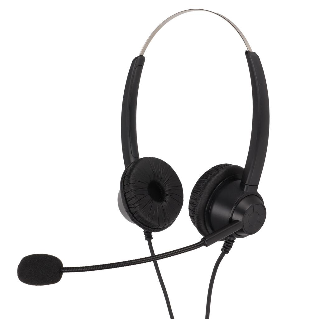 Telephone Headset Noise Reduction 3.5mm Straight Head Customer Service Headphone with Mic for VOIP Phones Call Center