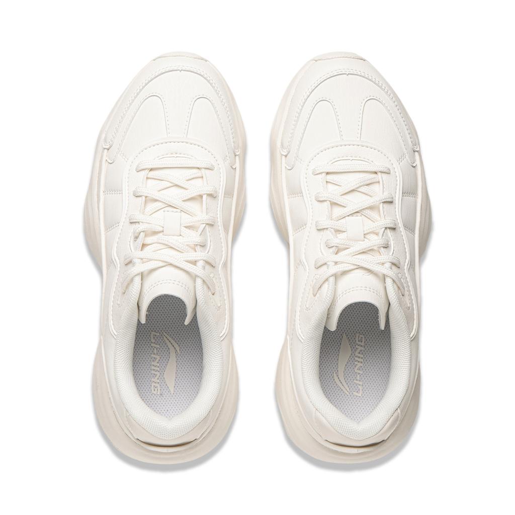Li Ning Honey Soft Rebound Thick Sole Slimming Bread Shoes Shock Absorbing Wear Resistant Height Increasing Low Top Casual Running Shoes AGCU342-1