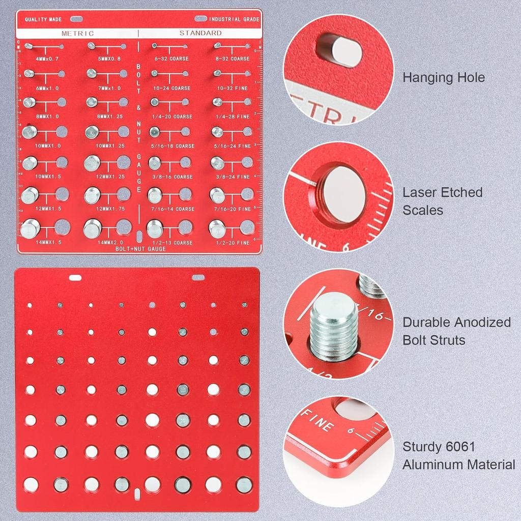 Screw Nut & Bolt Thread Checker and Measuring Gauge